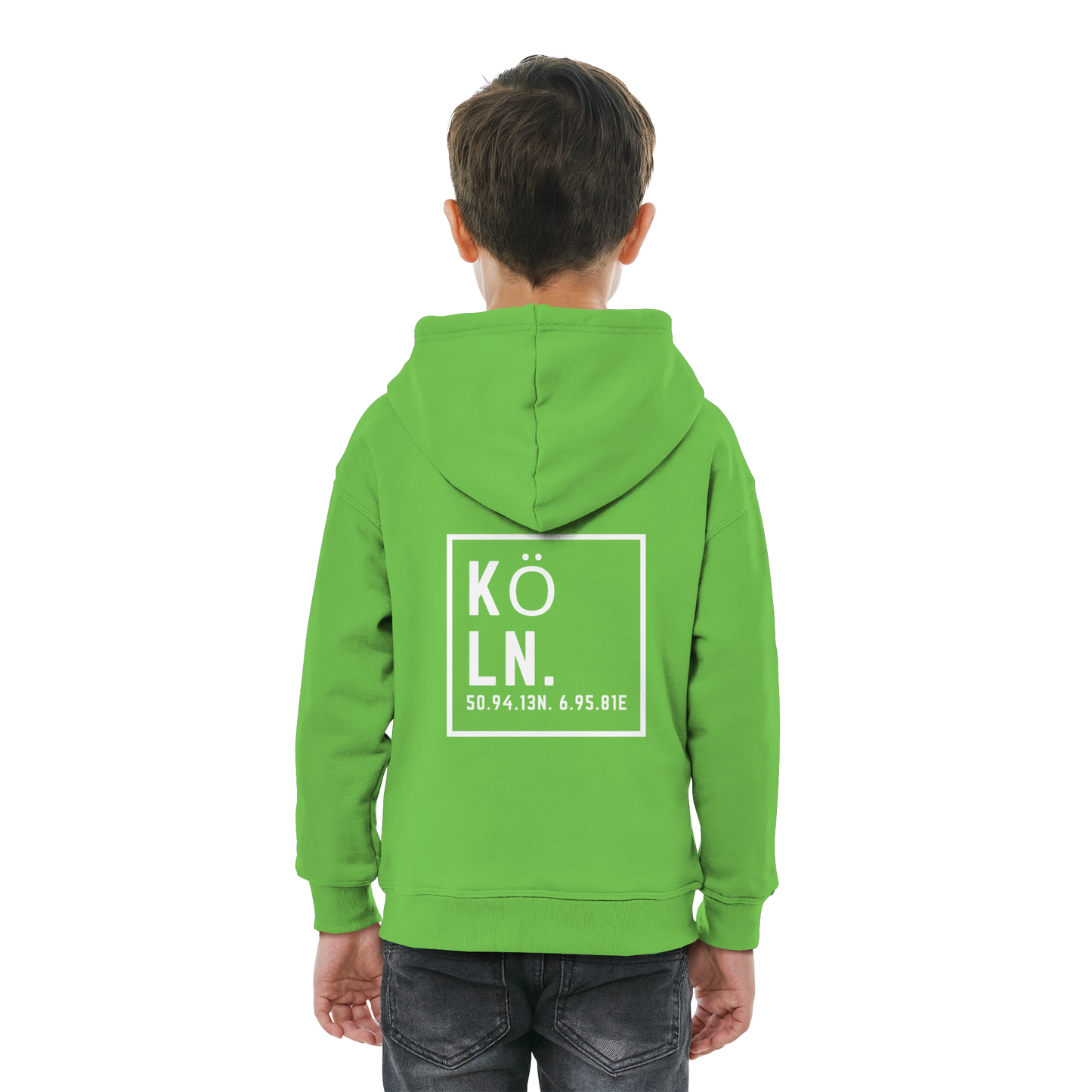 Köln Koordinaten (großer Druck auf dem Rücken) - Kids Basic Hoodie