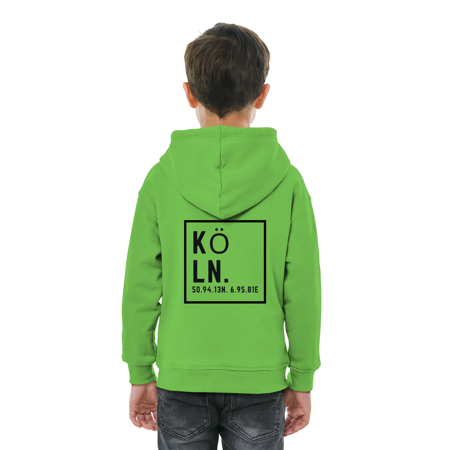Köln Koordinaten (großer Druck auf dem Rücken) - Kids Basic Hoodie
