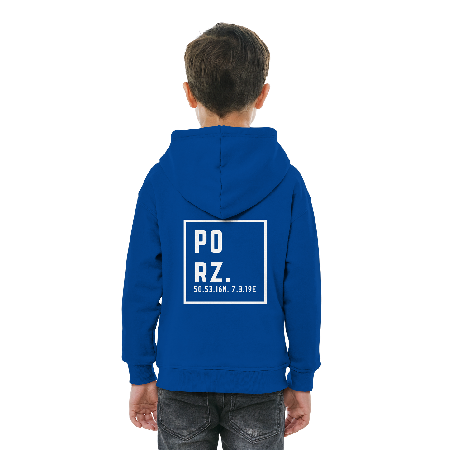 Porz Koordinaten (großer Druck Rücken) - Kids Basic Hoodie