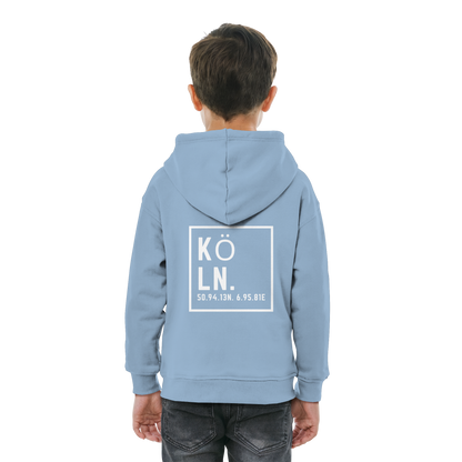 Köln Koordinaten (großer Druck auf dem Rücken) - Kids Basic Hoodie
