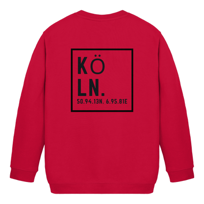 Köln Koordinaten (großer Druck auf dem Rücken) - Kids Basic Sweatshirt
