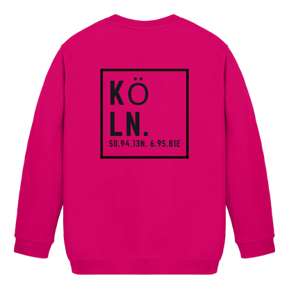 Köln Koordinaten (großer Druck auf dem Rücken) - Kids Basic Sweatshirt