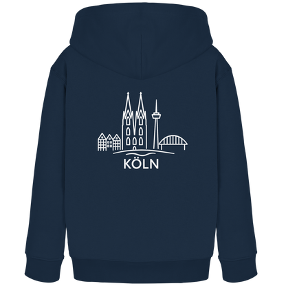 Köln Skyline (großer Druck auf dem Rücken) - Kids Organic Hoodie