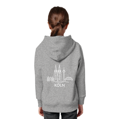 Köln Skyline (großer Druck auf dem Rücken) - Kids Organic Hoodie