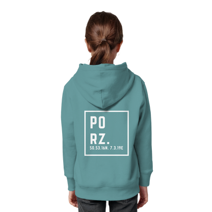 Porz Koordinaten (großer Druck Rücken) - Kids Organic Hoodie