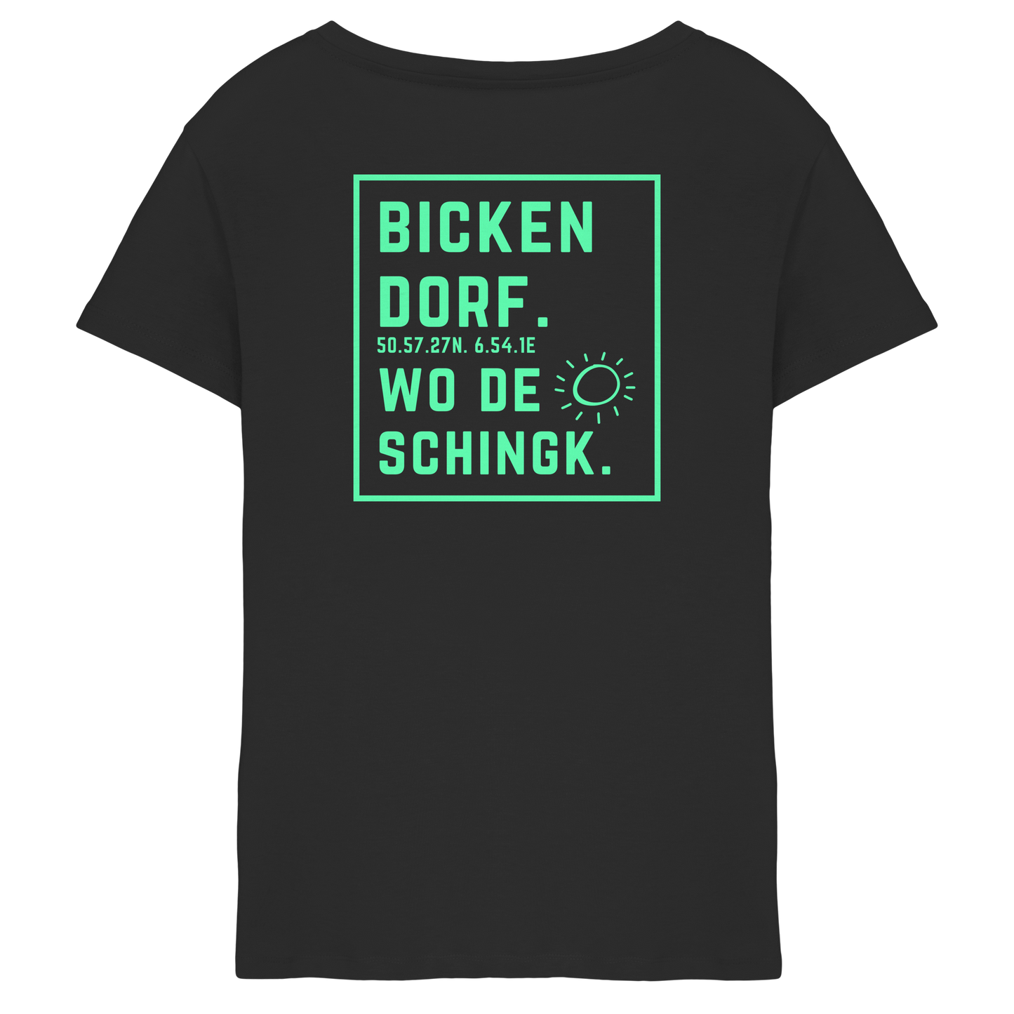 Wo de Sonn schingk - Bickendorf Druck Rücken - Ladies V-Neck Shirt
