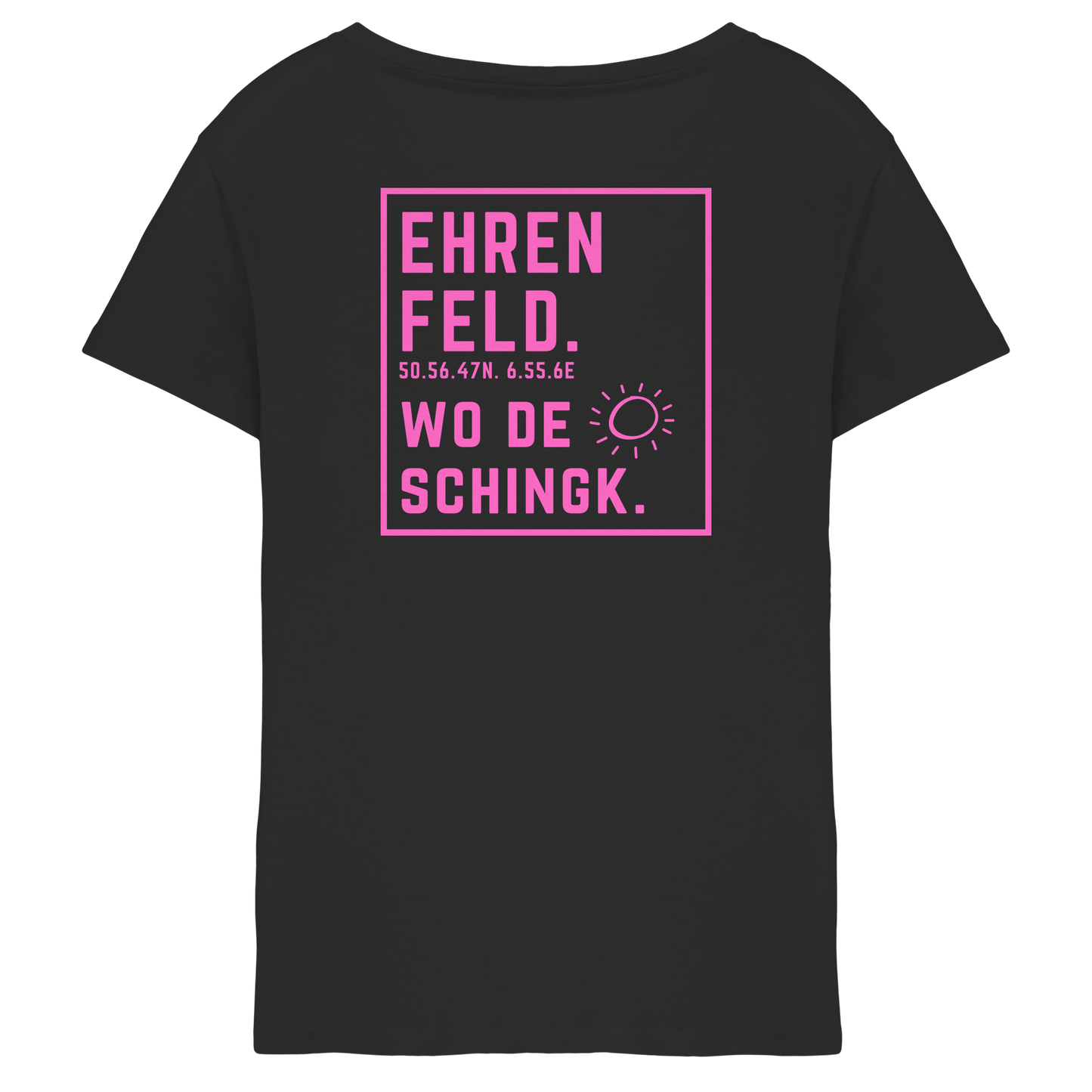 Wo de Sonn schingk - Ehrenfeld Druck Rücken  - Ladies V-Neck Shirt