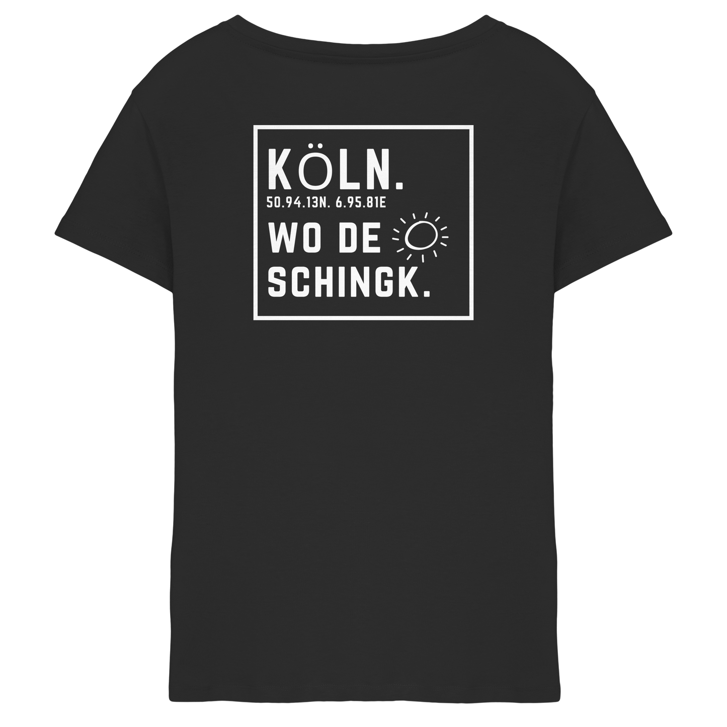 Wo de Sonn schingk - Köln Druck Rücken  - Ladies V-Neck Shirt