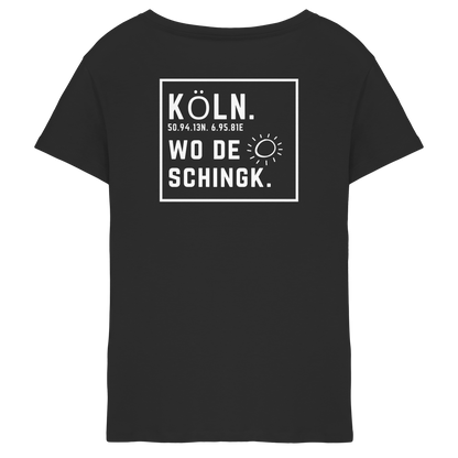 Wo de Sonn schingk - Köln Druck Rücken  - Ladies V-Neck Shirt