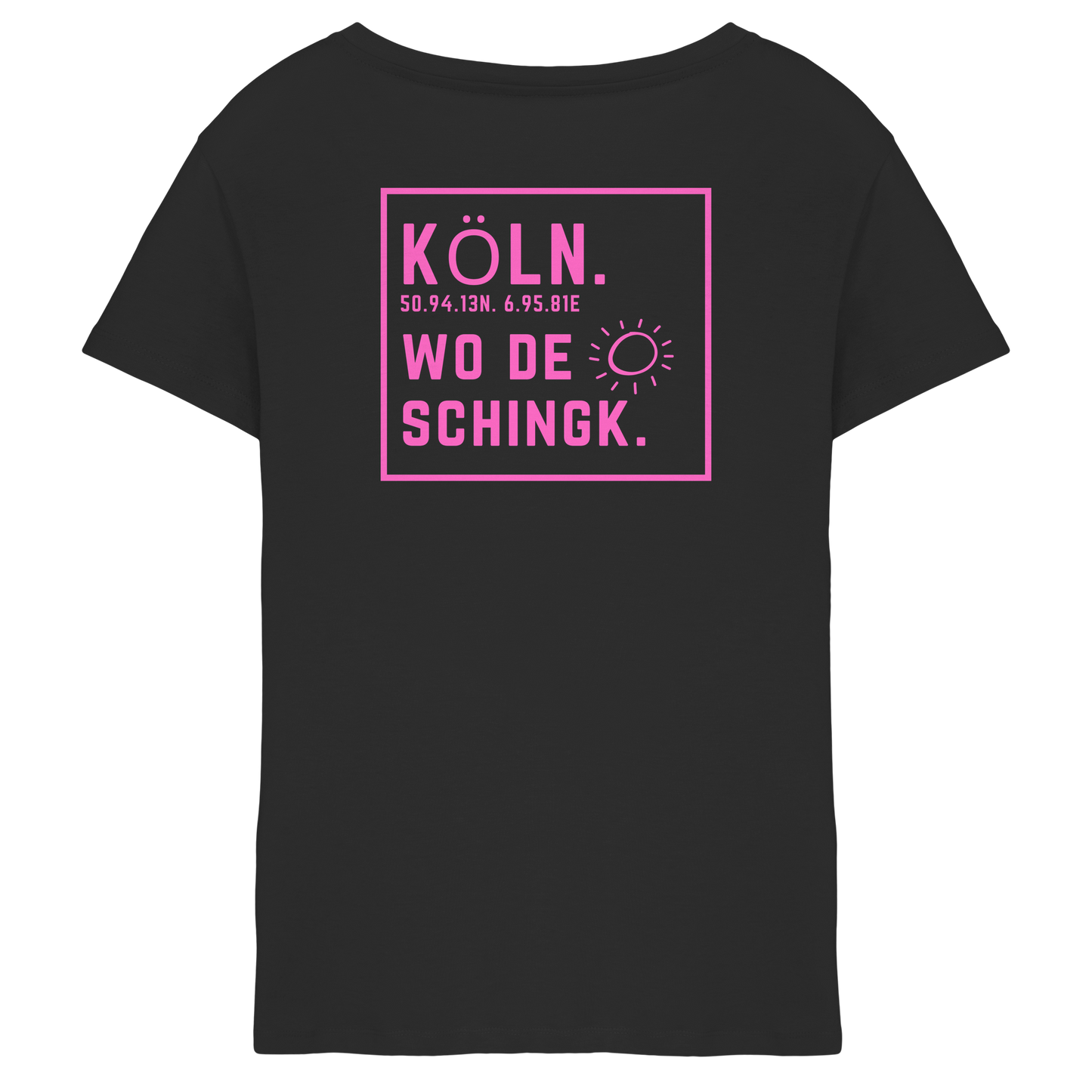 Wo de Sonn schingk - Köln Druck Rücken - Ladies V-Neck Shirt