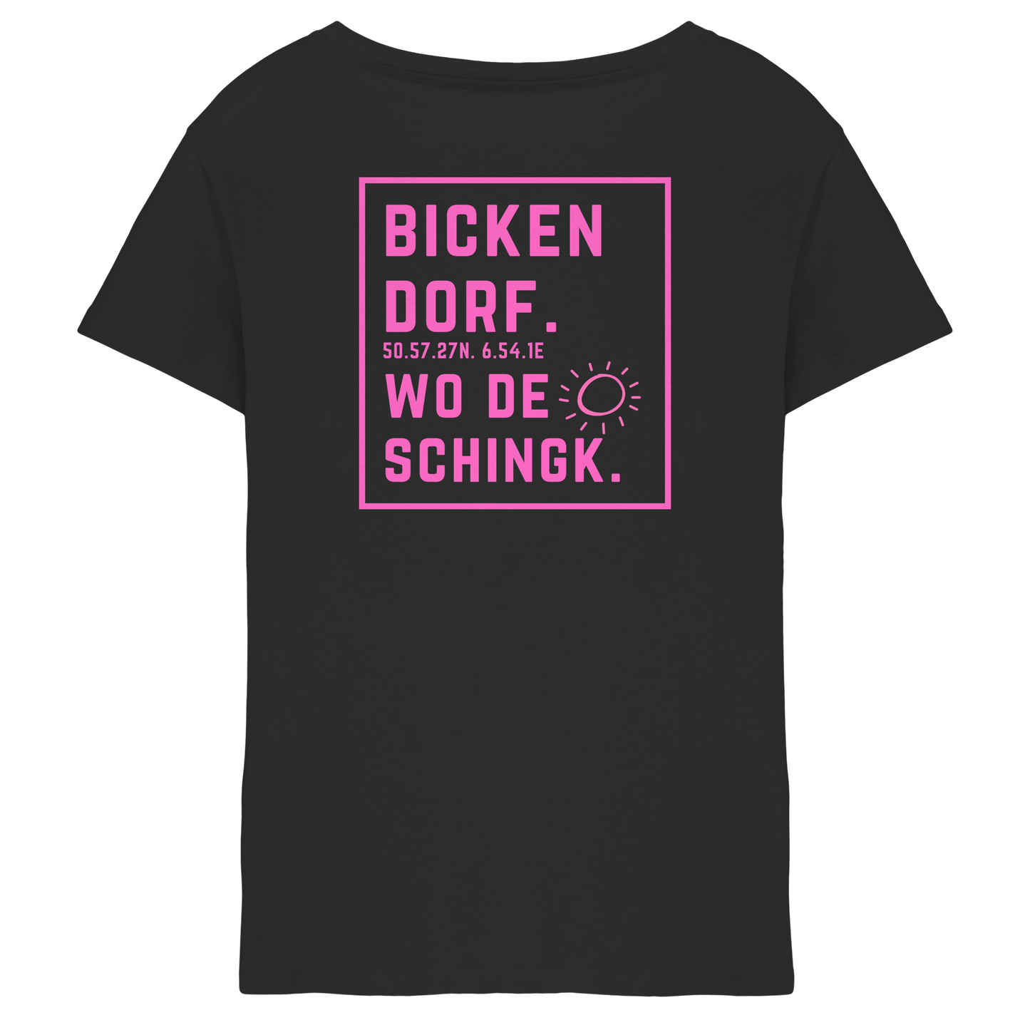 Wo de Sonn schingk - Bickendorf Druck Rücken - Ladies V-Neck Shirt