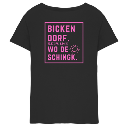 Wo de Sonn schingk - Bickendorf Druck Rücken - Ladies V-Neck Shirt