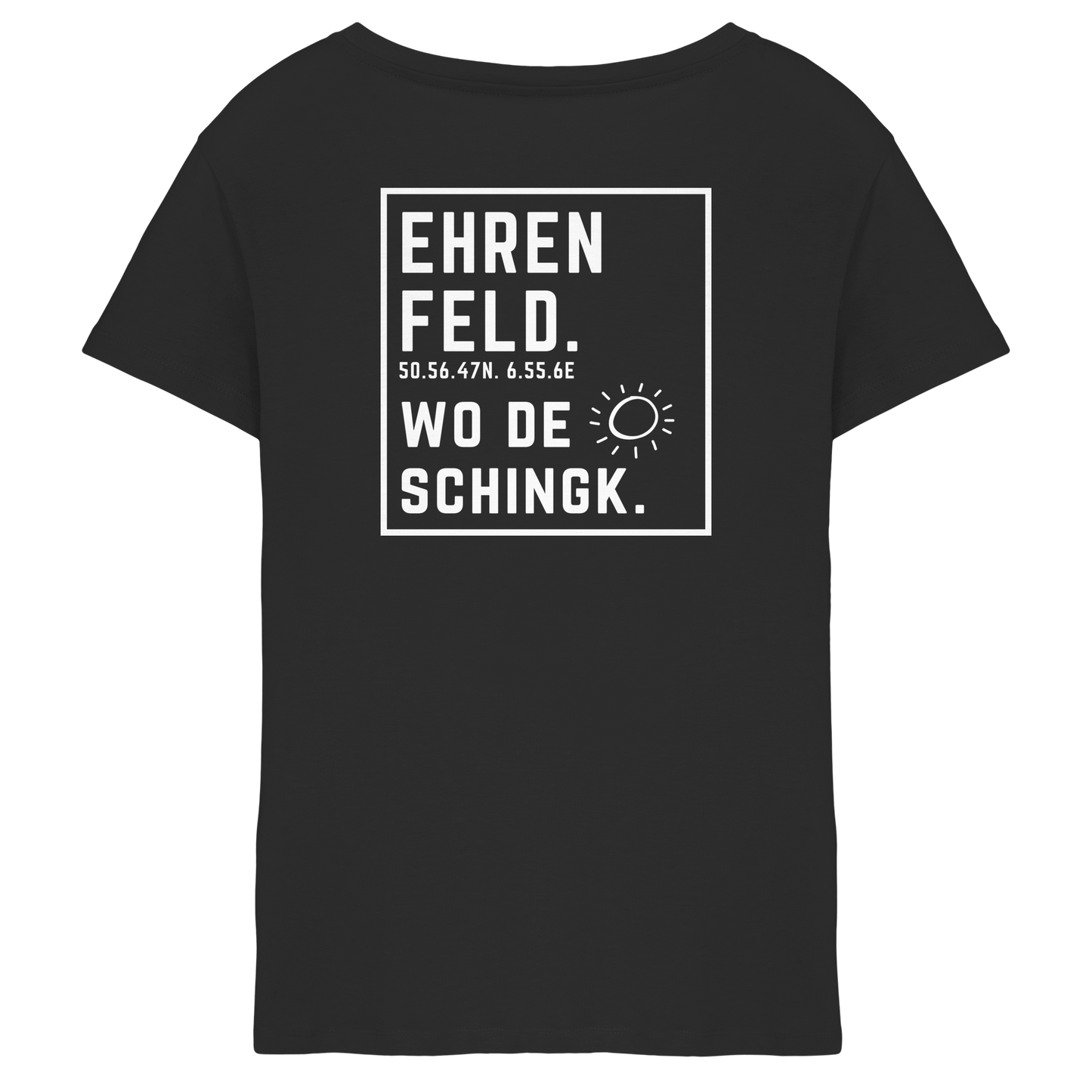 Wo de Sonn schingk - Ehrenfeld Druck Rücken  - Ladies V-Neck Shirt