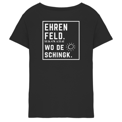 Wo de Sonn schingk - Ehrenfeld Druck Rücken  - Ladies V-Neck Shirt