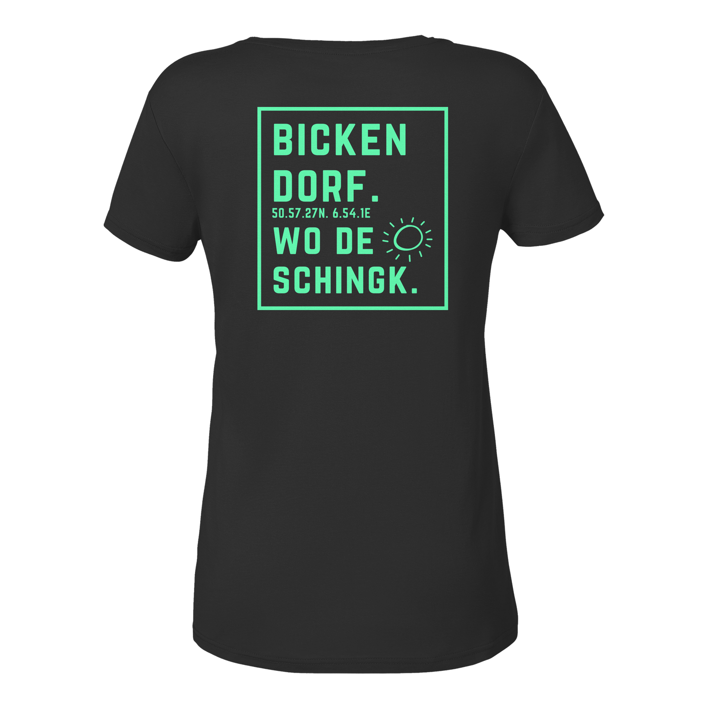 Wo de Sonn schingk - Bickendorf Druck Rücken - Ladies V-Neck Shirt