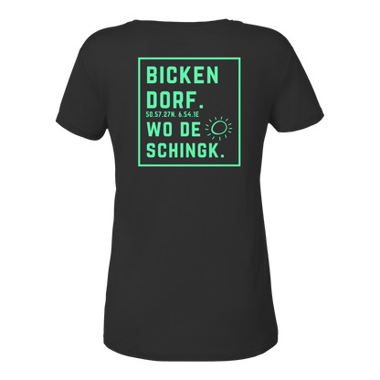 Wo de Sonn schingk - Bickendorf Druck Rücken - Ladies V-Neck Shirt