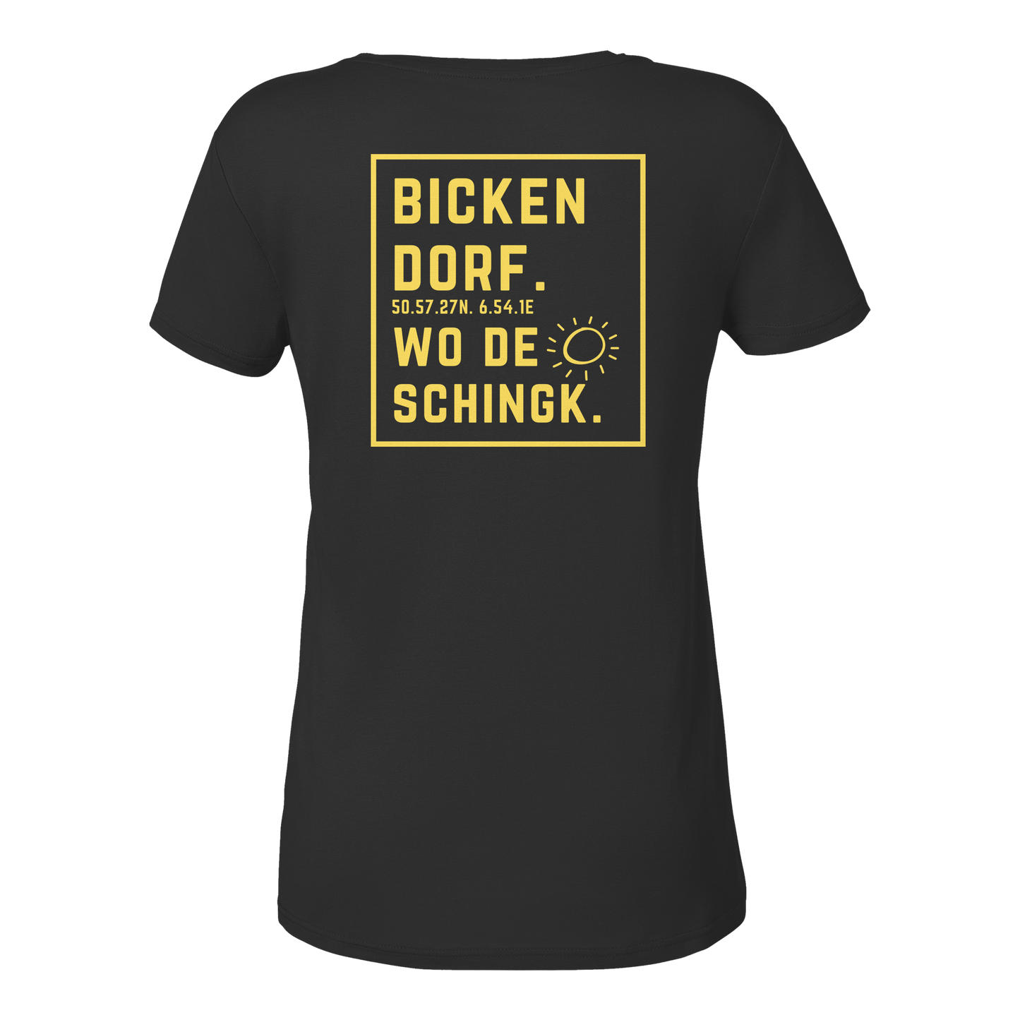 Wo de Sonn schingk - Bickendorf Druck Rücken - Ladies V-Neck Shirt