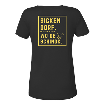 Wo de Sonn schingk - Bickendorf Druck Rücken - Ladies V-Neck Shirt