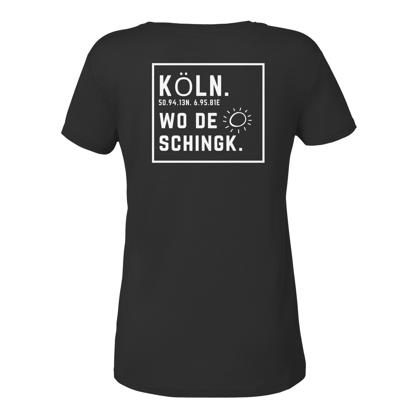 Wo de Sonn schingk - Köln Druck Rücken  - Ladies V-Neck Shirt