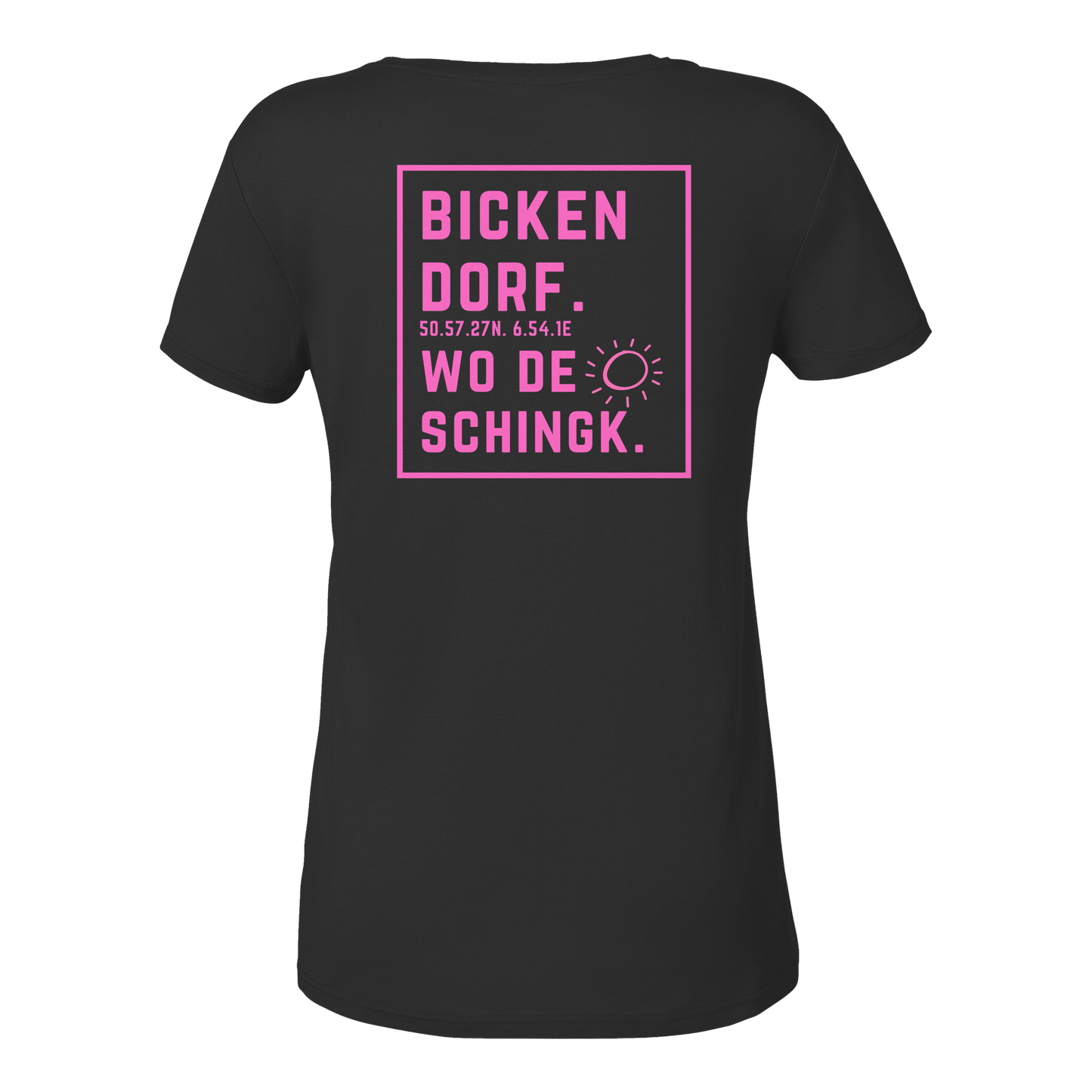 Wo de Sonn schingk - Bickendorf Druck Rücken - Ladies V-Neck Shirt