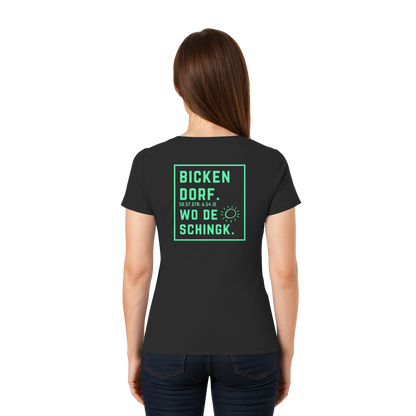 Wo de Sonn schingk - Bickendorf Druck Rücken - Ladies V-Neck Shirt