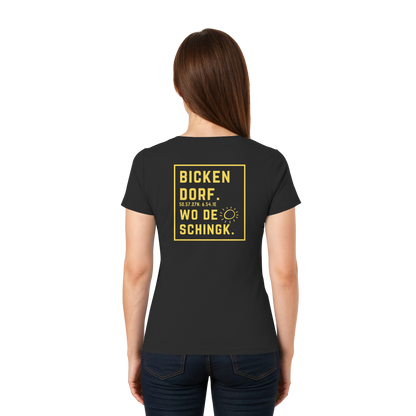 Wo de Sonn schingk - Bickendorf Druck Rücken - Ladies V-Neck Shirt