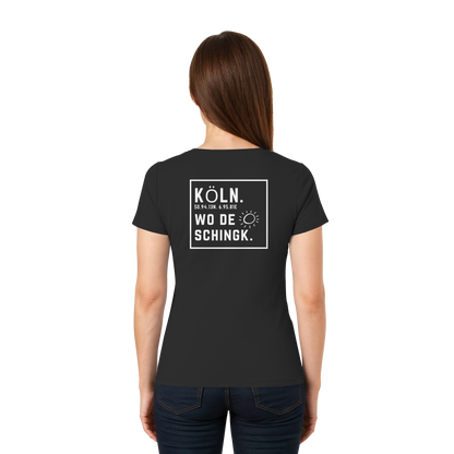 Wo de Sonn schingk - Köln Druck Rücken  - Ladies V-Neck Shirt