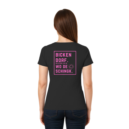 Wo de Sonn schingk - Bickendorf Druck Rücken - Ladies V-Neck Shirt