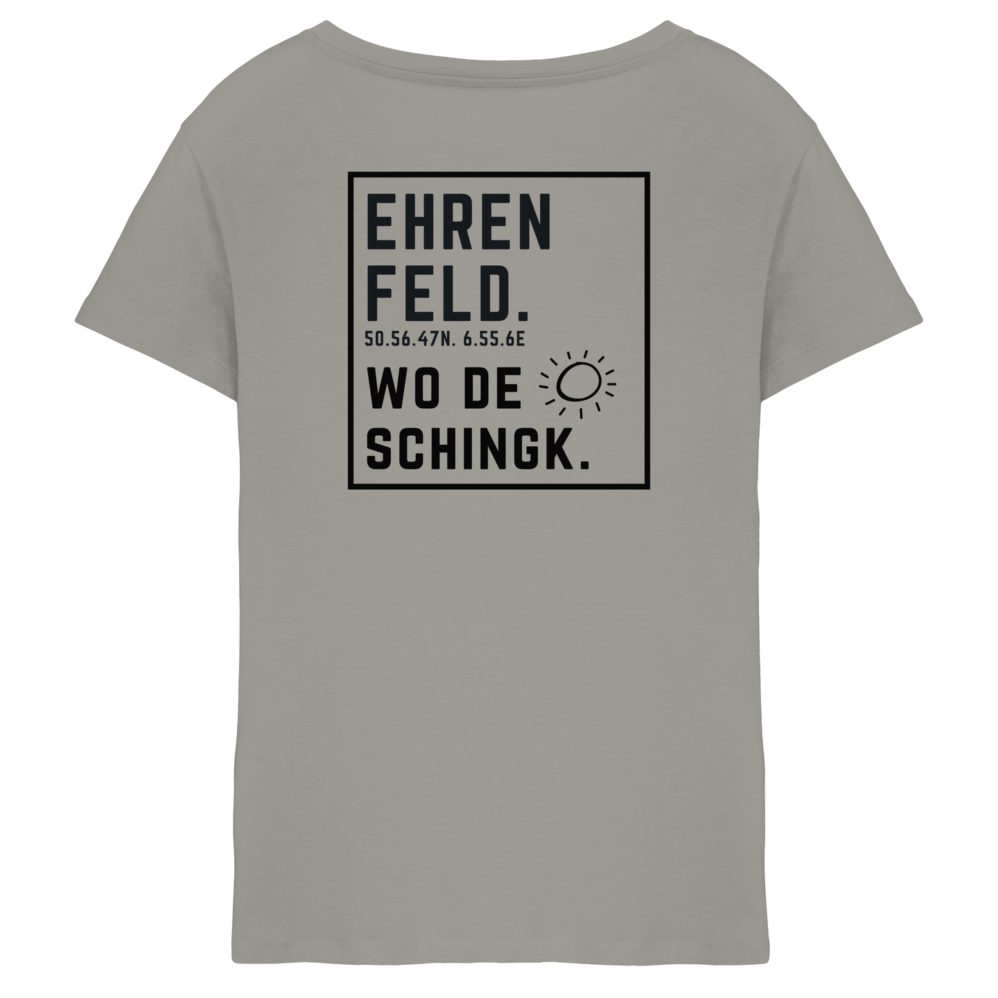 Wo de Sonn schingk - Ehrenfeld Druck Rücken - Ladies V-Neck Shirt