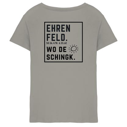 Wo de Sonn schingk - Ehrenfeld Druck Rücken - Ladies V-Neck Shirt