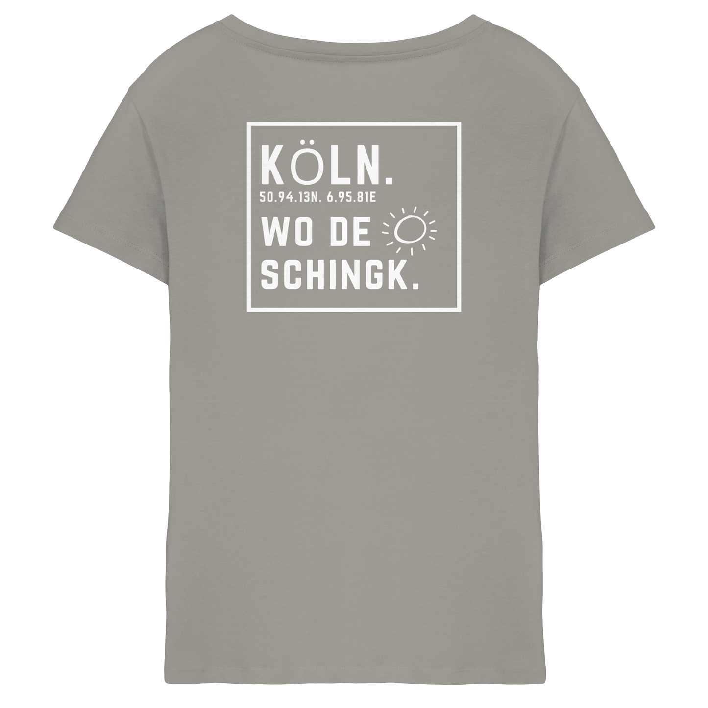 Wo de Sonn schingk - Köln Druck Rücken  - Ladies V-Neck Shirt