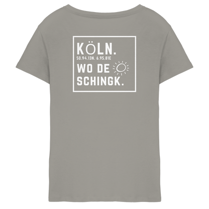 Wo de Sonn schingk - Köln Druck Rücken  - Ladies V-Neck Shirt