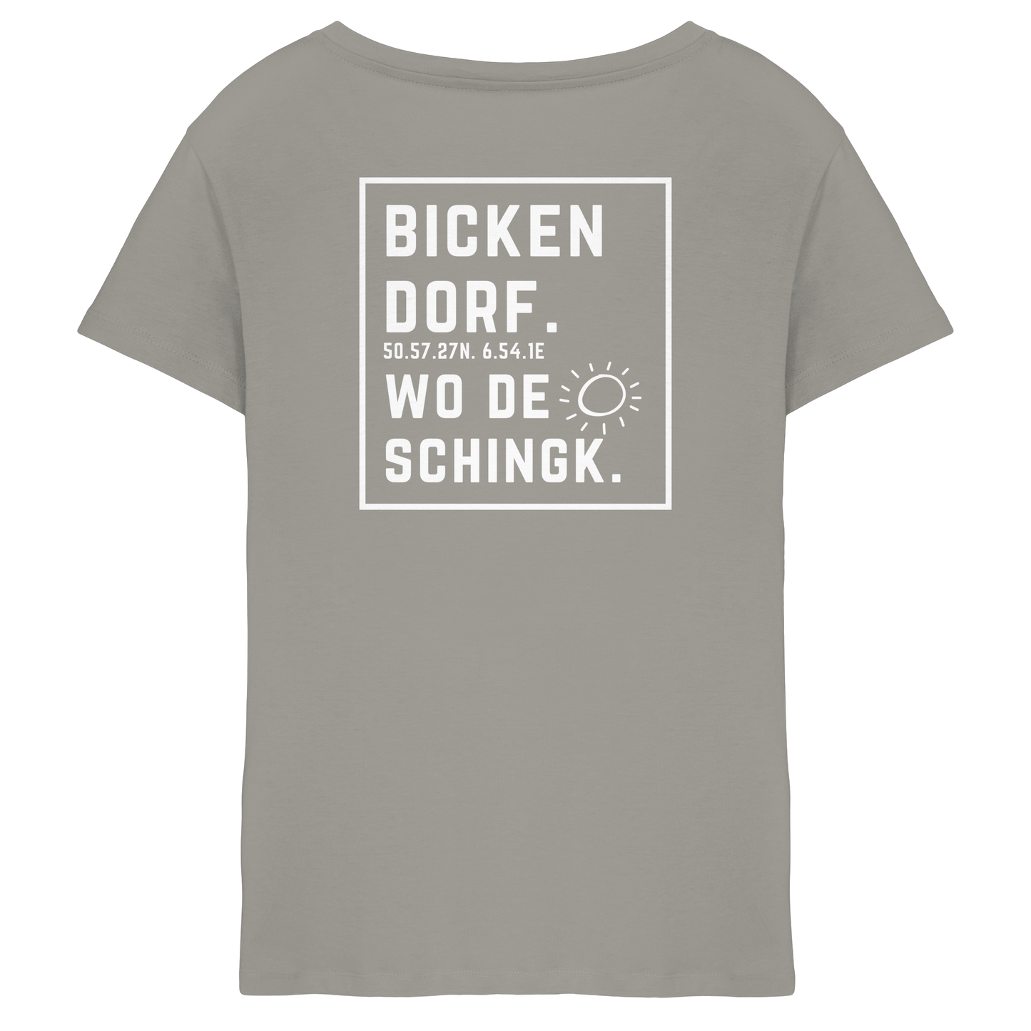 Wo de Sonn schingk - Bickendorf Druck Rücken - Ladies V-Neck Shirt