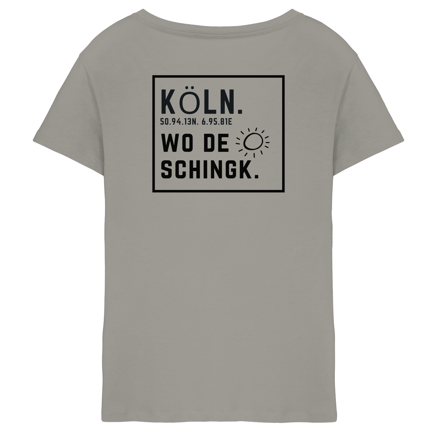 Wo de Sonn schingk - Köln Druck Rücken  - Ladies V-Neck Shirt