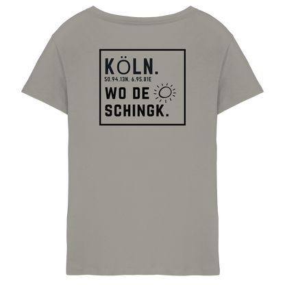 Wo de Sonn schingk - Köln Druck Rücken  - Ladies V-Neck Shirt