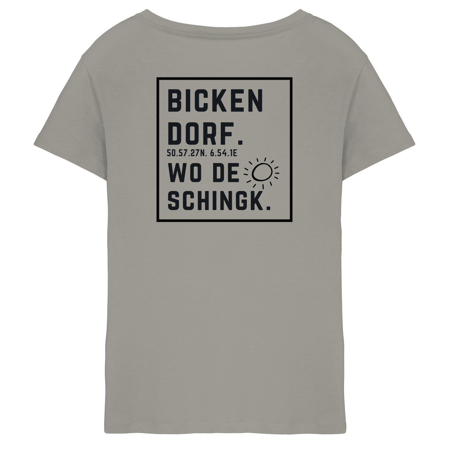 Wo de Sonn schingk - Bickendorf Druck Rücken - Ladies V-Neck Shirt