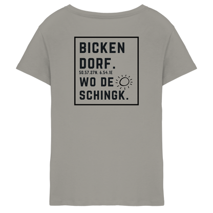 Wo de Sonn schingk - Bickendorf Druck Rücken - Ladies V-Neck Shirt