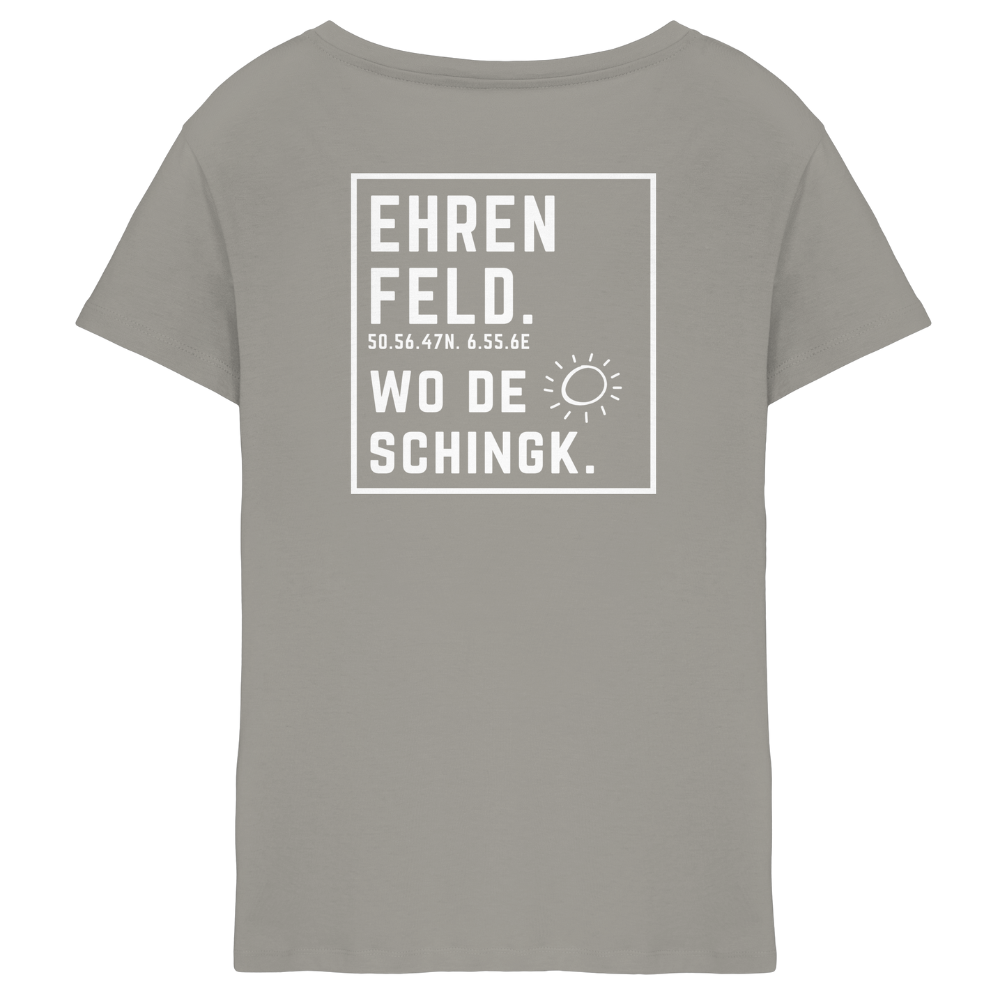 Wo de Sonn schingk - Ehrenfeld Druck Rücken  - Ladies V-Neck Shirt