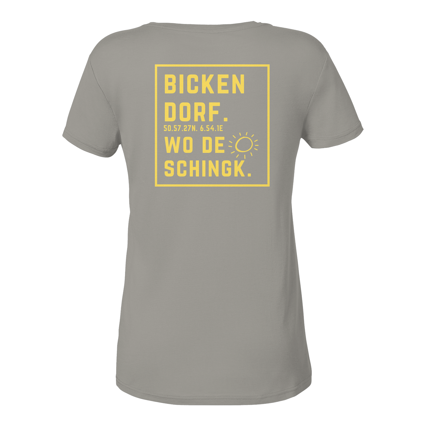 Wo de Sonn schingk - Bickendorf Druck Rücken - Ladies V-Neck Shirt