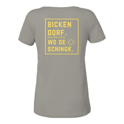 Wo de Sonn schingk - Bickendorf Druck Rücken - Ladies V-Neck Shirt