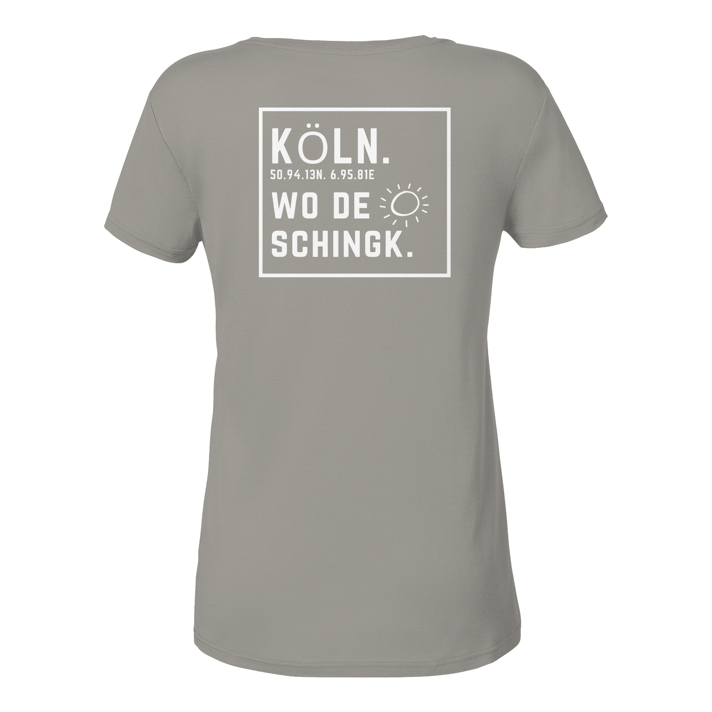 Wo de Sonn schingk - Köln Druck Rücken  - Ladies V-Neck Shirt