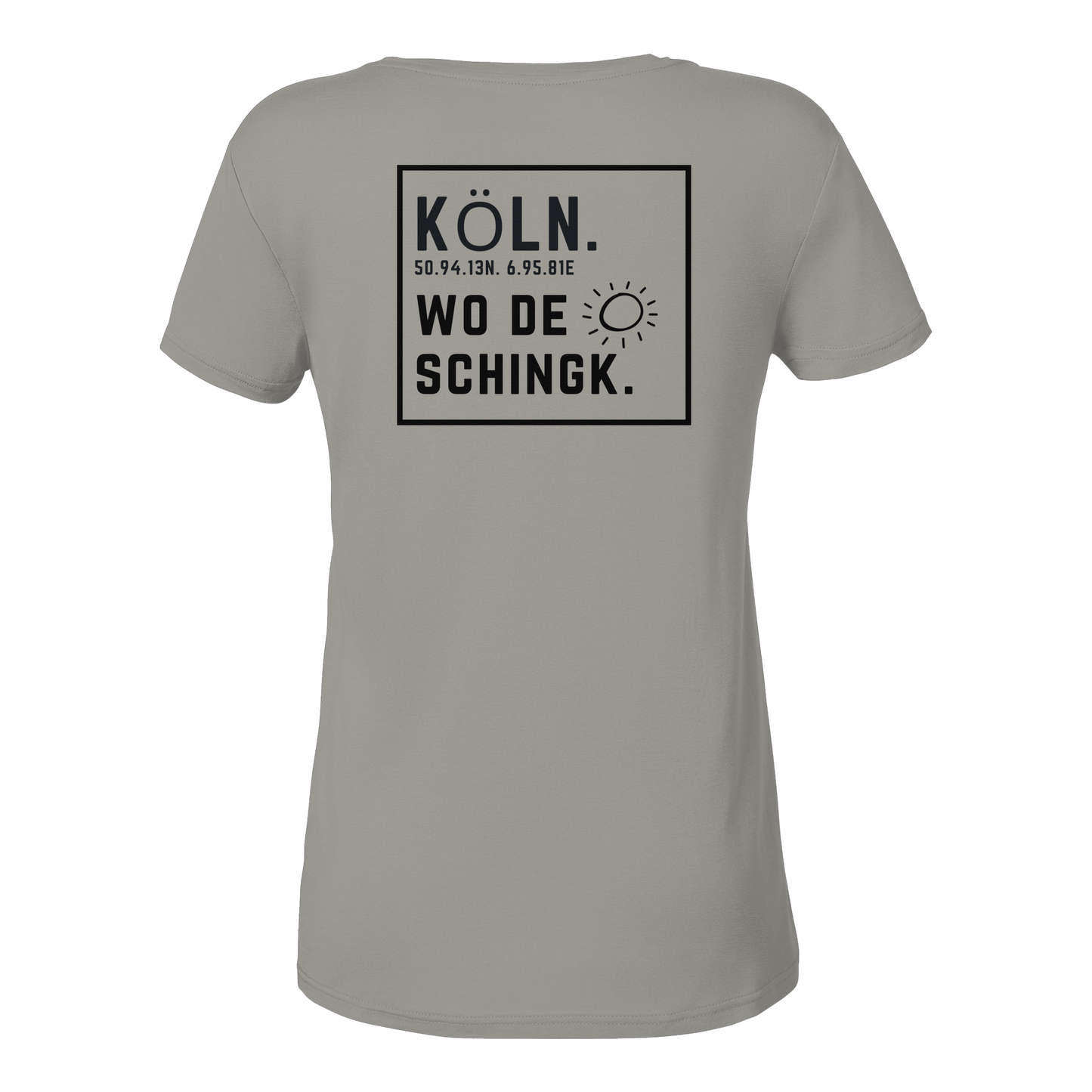 Wo de Sonn schingk - Köln Druck Rücken  - Ladies V-Neck Shirt