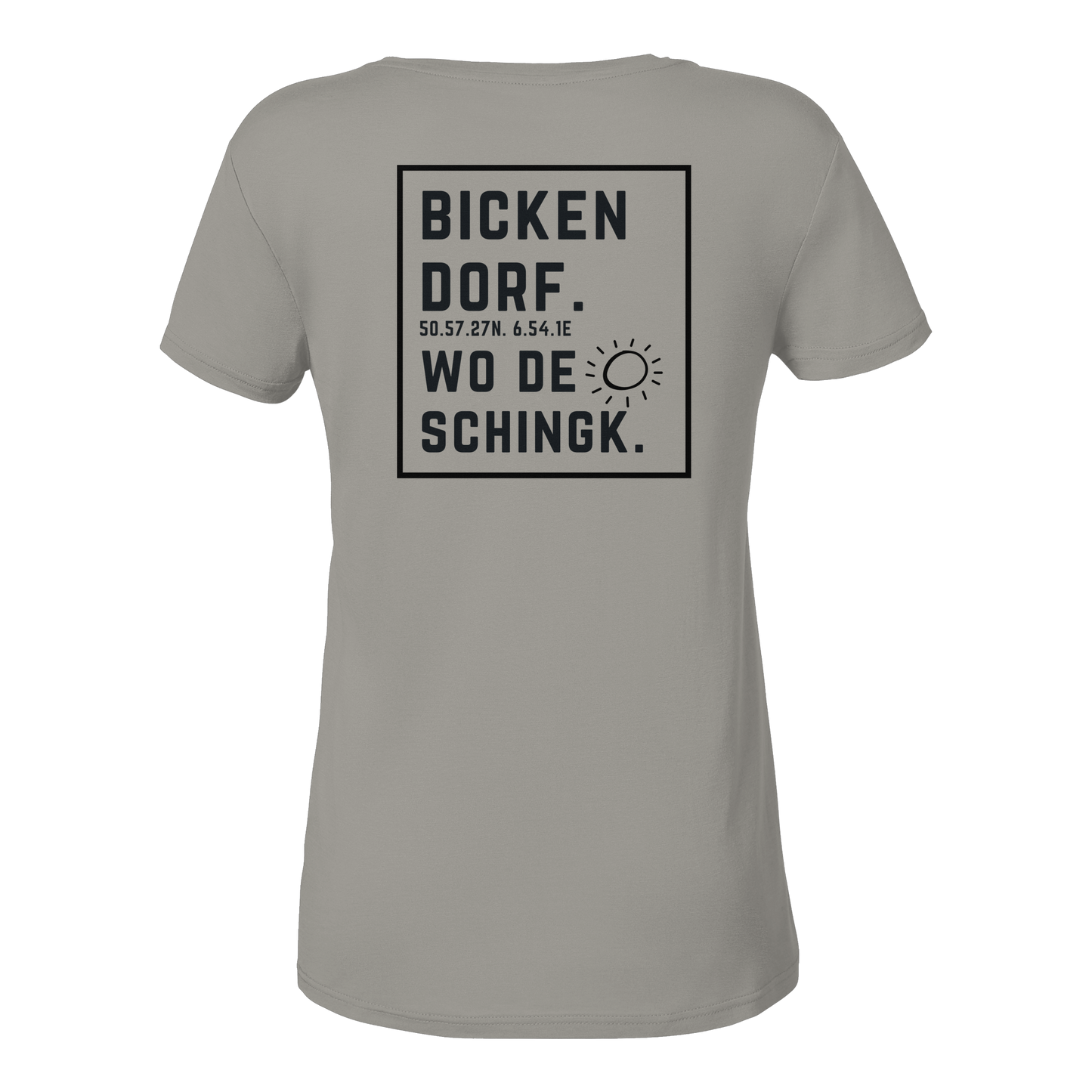 Wo de Sonn schingk - Bickendorf Druck Rücken - Ladies V-Neck Shirt