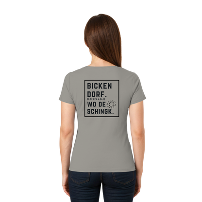 Wo de Sonn schingk - Bickendorf Druck Rücken - Ladies V-Neck Shirt