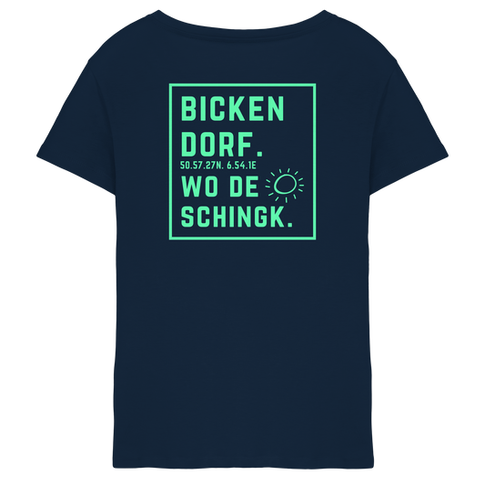 Wo de Sonn schingk - Bickendorf Druck Rücken - Ladies V-Neck Shirt