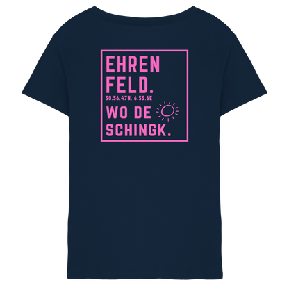 Wo de Sonn schingk - Ehrenfeld Druck Rücken  - Ladies V-Neck Shirt