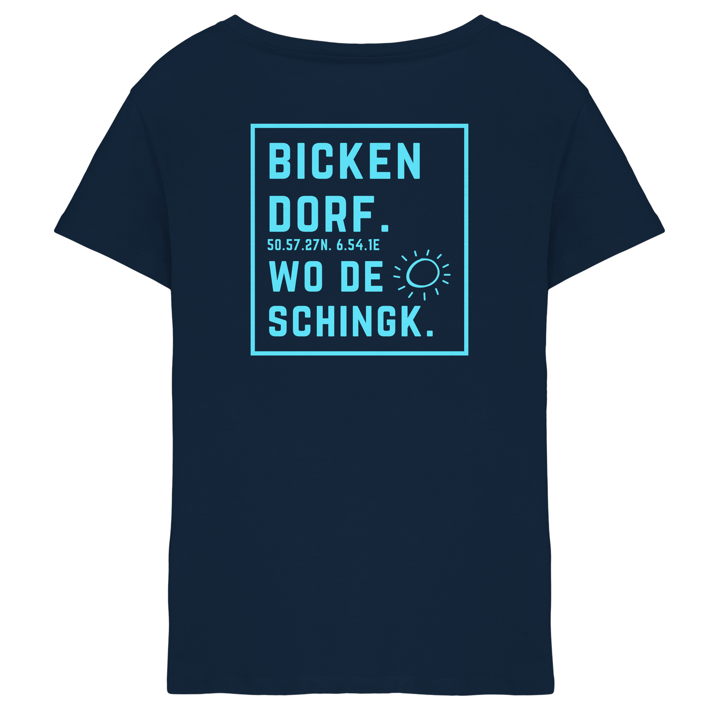 Wo de Sonn schingk - Bickendorf Druck Rücken - Ladies V-Neck Shirt