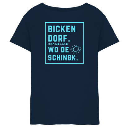 Wo de Sonn schingk - Bickendorf Druck Rücken - Ladies V-Neck Shirt
