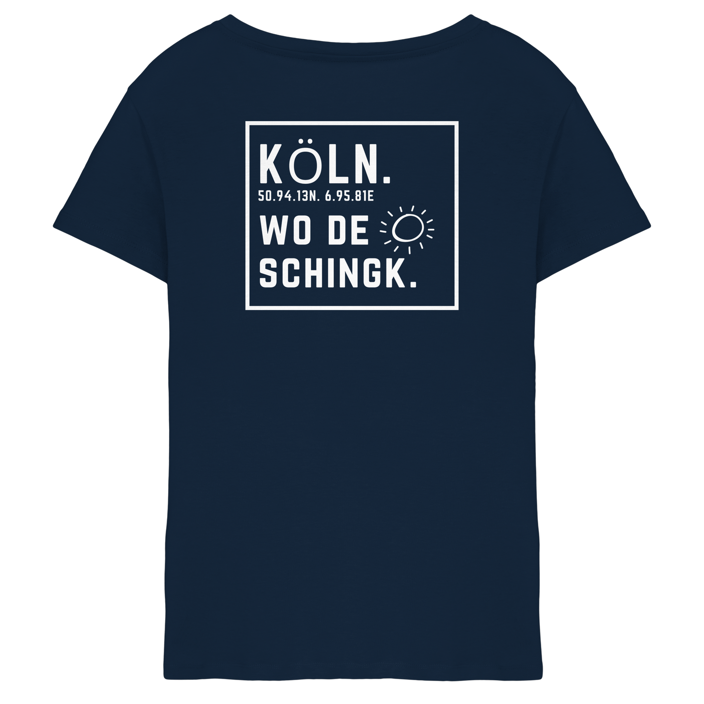 Wo de Sonn schingk - Köln Druck Rücken  - Ladies V-Neck Shirt