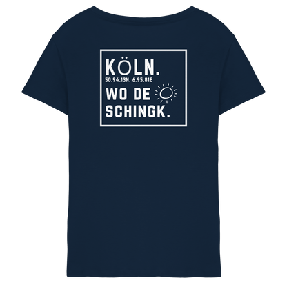Wo de Sonn schingk - Köln Druck Rücken  - Ladies V-Neck Shirt